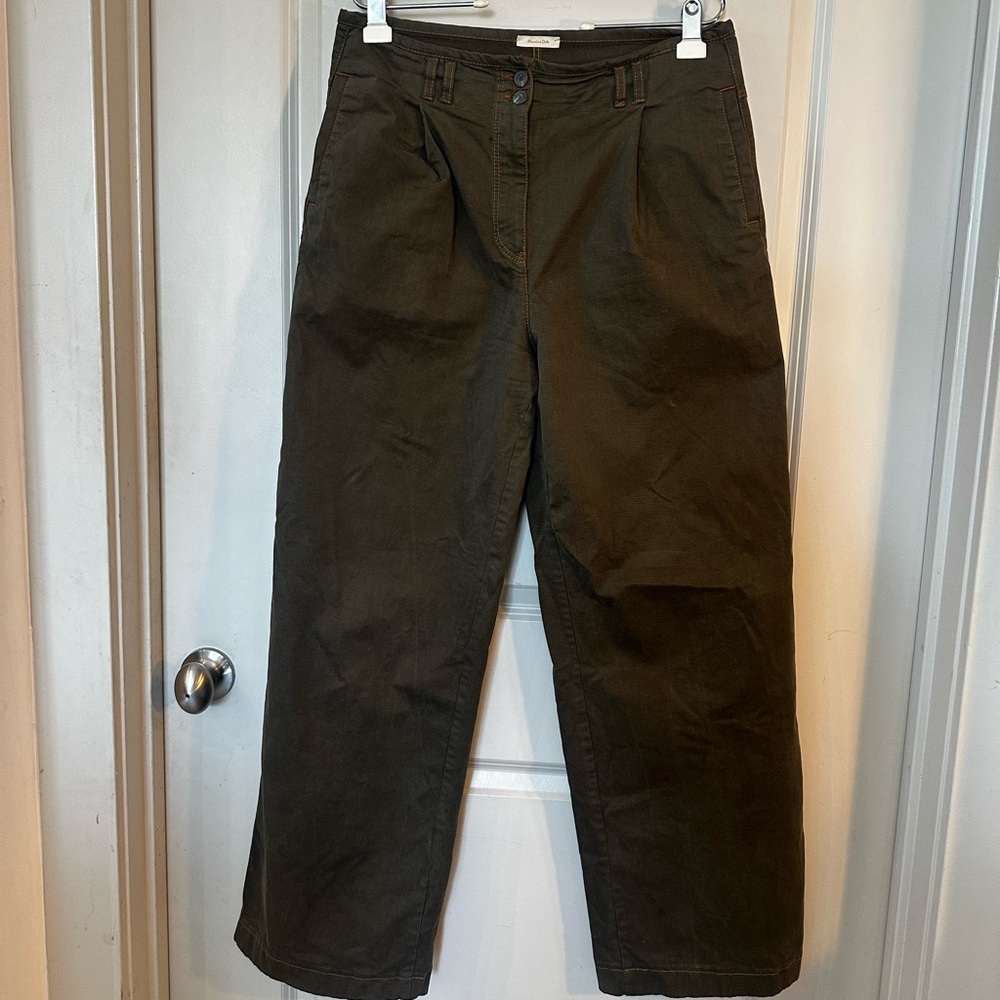 Massimo Dutti Baggy Relaxed Wide Leg Pleated Pants, Size 32